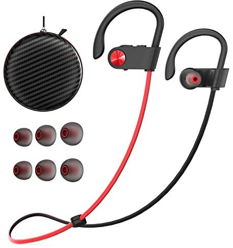 Bluetooth Headphones, Running Headphones Wireless Earbuds with Bluetooth 5.3 Chip IPX7 Waterproof Sport Earphones In-Ear 15 Hours Battery Sound Isolation Headsets for Gym/Outdoor/Sports/Workout/Yoga