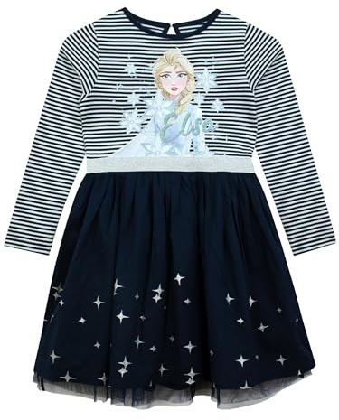 Disney Robe La Reine des Neiges Robe congelée pour Filles | Tenue de Princesse pour Les Filles| Âges 18 Mois à 10 Ans | Marchandise Officielle congelée |