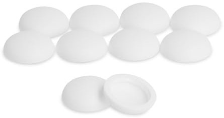Lot de 10 capuchons pour vis à tête bombée - Blanc - Capuchons de vis pour rebord de fenêtre (diamètre extérieur : 16 mm, diamètre intérieur : 12 mm, hauteur : 5,0 mm)