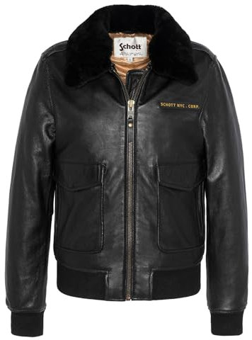 Schott NYC Lcwlisax Giacca in Pelle, Nero, L Donna