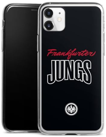 Slim Case kompatibel mit Apple iPhone 11 Silikon Handyhülle transparent Hülle extra dünn SGE Eintracht Frankfurt Offizielles Lizenzprodukt