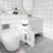 Slim Bathroom Free Standing Floor Narrow Cabinet With Over Toilet, Under Sink, 48D x 17W x 58H, Compact Slimline Storage Unit With Drawers & Slide-Out Shelf, White