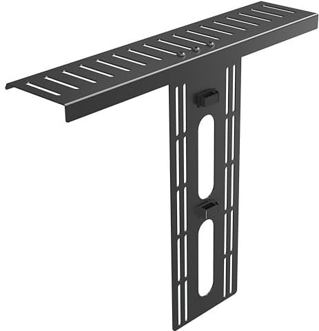 ErgoFocus 17 inch Above/Behind VESA Monitor Livestream Device Shelf Mount, Holds Cameras, Webcams, Microphones, Lighting, and More, Fits VESA 75/100mm, Black