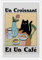 DVBOCS Lustige schwarze Katze, Leinwand-Kunst, französisches Café, Croissant, Poster, Bistro, Kaffee, Getränke, Gemälde, Vintage-Kätzchen, Wanddekoration für Wohnzimmer, Schlafzimmer, Küche, Café, 61