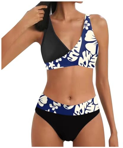 GFPGNDFHG schwarzer Badeanzug Damen Bikini gerippt Cover up Strandkleid xs Pajero Tuch Strand Strandmode Tanga schwarz Neckholder Triangel Buffalo Set