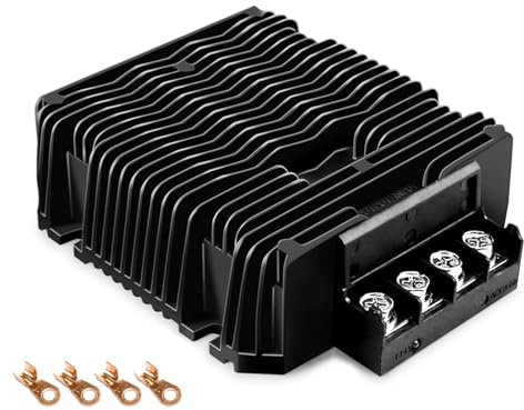 KWWEWEB Chargeur de Batterie au Lithium Lifepo4, étanche, DC à DC 24V 36V 48V, 10-30V 12V à 29.2V 43.8V 58.4V, Camping-Car, Bateau, Voiture, système à Double Batterie(DC43.8V 13A_with ACC WIRE)