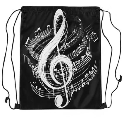 jejeloiu Sausage Dog Drawstring Backpack Cherry Blossoms Drawstring Bags Kawaii, schwarz und weiß, 13x15.7inch, Tagesrucksäcke