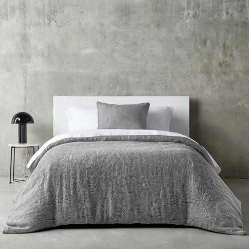 Dreamzie Bettwäsche 135x200 Baumwolle, Bettwäsche-Sets Hellgrau mit Reißverschluss, Ähnliche Textur wie Stone Washed Leinen, Enthält 1 Bettbezug 135x200 und 1 Kissenbezug 80x80