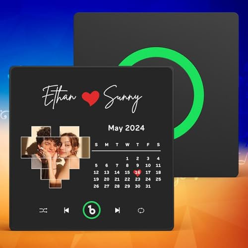 Imán de Refrigerador con Álbum de Música Personalizado Reproductor de Música con Foto – Imán Personalizable Único para Nevera, Parejas, Amantes de la Música y Decoración del Hogar