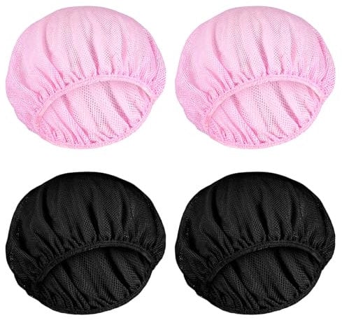 TIESOME Rete per capelli per dormire, 4 pezzi, per proteggere i capelli, in morbida rete Bonnet Sleep Cap, cappello a rete regolabile per donne, rete per capelli per parrucche, cappello da notte