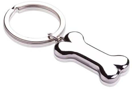Sportigo ® Hundeknochen Schlüsselanhänger in der Farbe Silber/Hund Knochen Leckerlie Anhänger Geschenk Geschenkidee