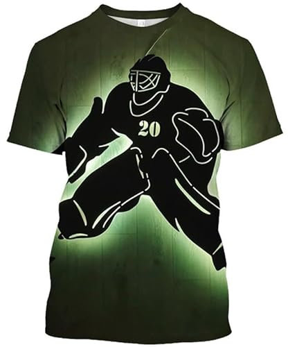 Damen Herren Hockey Sport T-Shirt 3D Allover bedrucktes T-Shirt O-Ausschnitt Pullover Kurzarm Tops Sommer Hockey Uniform Trainingsoberteile