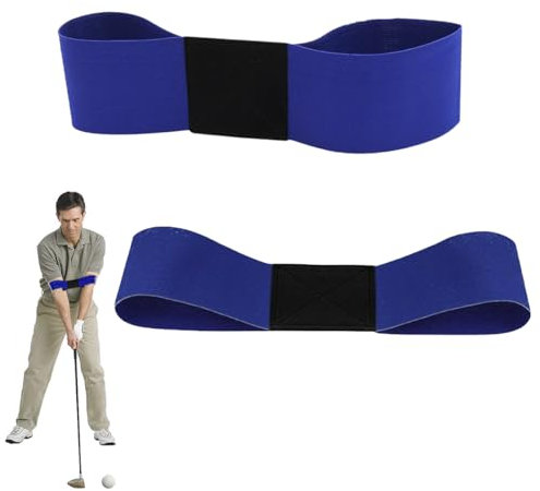 Garegce 2PCS Golf Connection Band, Golf Swing Training Aid Arm Band, Swing Trainer Professional Motion Posture Correction for Golf Beginner Men Women Kids-Blue