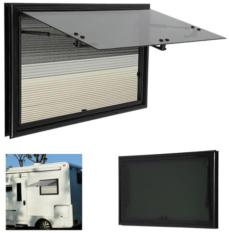 BJTDLLX 700x450mm Wohnmobilfenster Ausstellfenster Wohnmobil Seitenfenster, Wohnwagen Fenster Externes Push Fenster für RV, Camping Fenster inkl. Verdunklung Seitenfenster