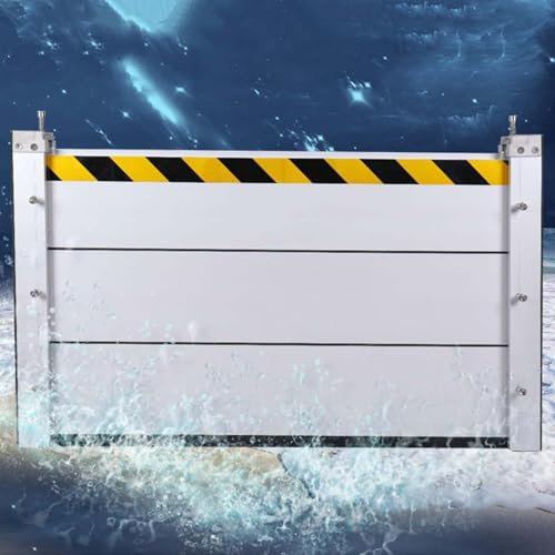 Generisch Hochwasserschutz Kellerfenster Wassersperre Hochwasserschutz Tür wasserdichte Kellerfenster Wasser Barriere Dammbalkensystem für Tunnel Keller Garageneinfahrten Dorf,Silber,70x60cm