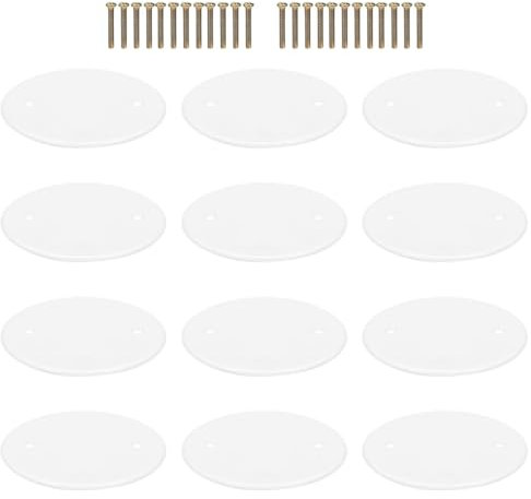 Operitacx 12 Pièces Plaque de Recouvrement de Plafond Plastique Plaque Plate Blanche Vis pour les Trou Mur et Plafond pour Cuisine Bureau ou Maison
