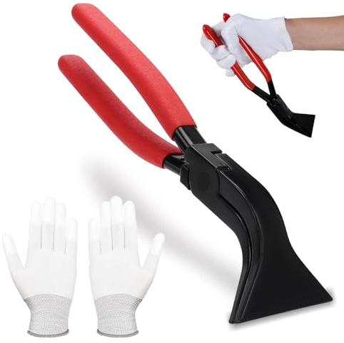 Abkantzange, 45° Falzzange, Breit 60 mm Rot Blechbiegezange, Blechzange mit Rutschfestem Griff, Dachdecker Werkzeug, Abfalzen Werkzeug zum Biegen und Glätten von Blechen