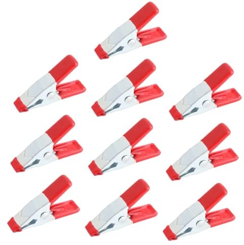 SOIMISS 10pcs Carbon Steel Spring Tent Clamps Heavy Duty Alligator Clips with Rubber Coated Grip for Outdoor Camping Tarp Canopy Grill Cover Plant Protection