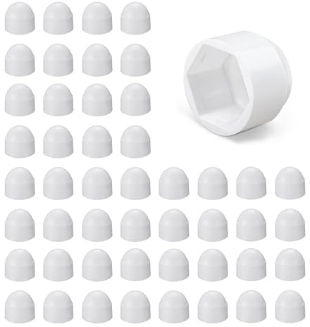 DOJA Barcelona Sechskantkappen - 50er-Pack M5: Weiß - Einfache Montage - Schutzkappen Für Schrauben Bieten Ideale Passform, Abdeckkappen Für Schrauben Garantieren Perfekte Optik, Kunststoffkappen