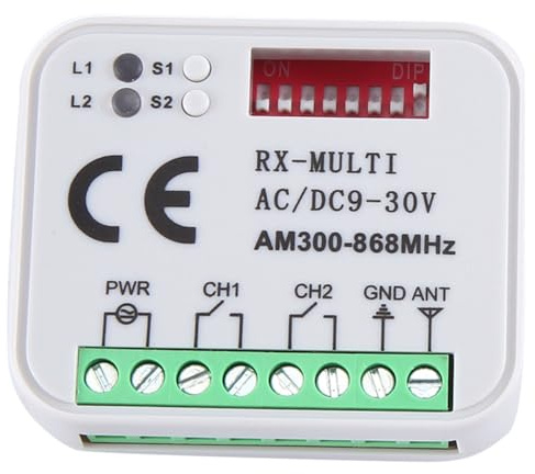 Lafeier Universale RX Multi Frequenza 300-868MHz Ricevitore 2CH 12V 24V Modulo Relè Garage Porta Telecomando 433.92MHz 868MHz