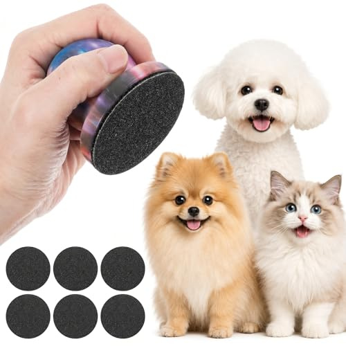Dog Nail File with 6Pcs Replaceable Filing Disc, Dog Scratch Board for Safe and Easy Nail Care, Dogs Nails Scratch Board Ensures Smooth and Healthy Nails for Dogs and Cats