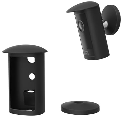 VOMENC Silicone Protective Skin Cover for R-ing Outdoor Cam Pro Plug-in 2nd Gen Camera,Easy Install Camera Case Accessories (Black)