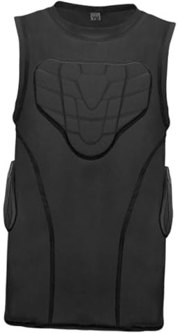 Wenoup Gepolsterte Schutzausrüstung für Rugby, Basketball Und Softball, Rippenschutz, Bequeme Weste Aus Polyester, Atmungsaktiv, L