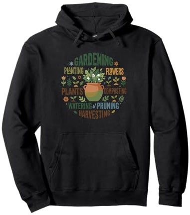 Giardinaggio Pianta Mamma Pollice Verde Tipografia Word Art Felpa con Cappuccio