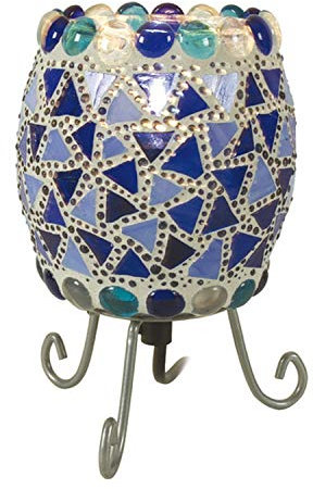 Näve 325205 Mosaik-Tischleuchte Höhe 17cm blau