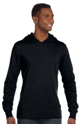 Canvas Unisex 4.2 oz. Long-Sleeve Jersey Hoodie, Black X-Large