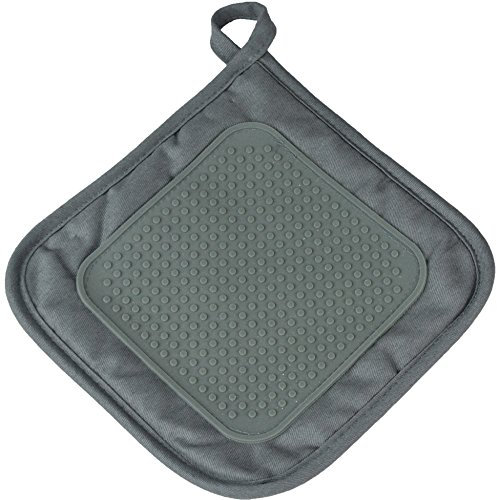 Linge Décor 1790109 Manique Cuistot Silicone/Polyester/Coton Anthracite 19 x 19 cm