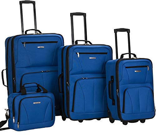 Rockland Luggage Journey Softside Stand-Set, Blau, 4-Piece Set (14/19/24/28), Journey Softside Gepäck-Set