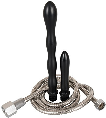 You2Toys Shower me deluxe - Duschschlauch mit zwei schwarzen Aufsätzen, 2 unterschiedliche Intimdusch-Aufsätze mit Öffnung für sie und ihn, schwarz