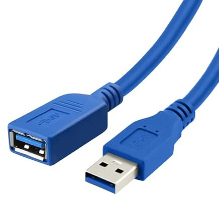 ULTRICS USB 3.0 Extension Lead 2M, Type A Male to Female 5Gbps Data Transfer Cord, Fast Charging Extender Cable Compatible with PC Phone Card Reader Hub Keyboard Hard Disk Printer Scanner Camera