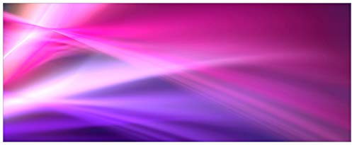 Wallario Glasbild Abstrakte Formen und Linien in pink lila - 50 x 125 cm Wandbilder Glas in Premium-Qualität: Brillante Farben, freischwebende Optik