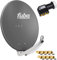 FUBA 4 Teilnehmer Digital SAT Anlage DAA780A anthrazit + Hochwertiger Quad LNB + 8 Vergoldete F-Stecker