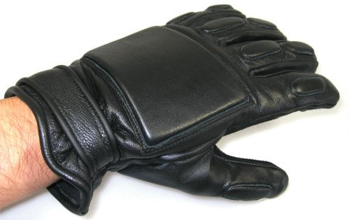 Security-Handschuhe mit Protektoren, Echtleder, Größe M