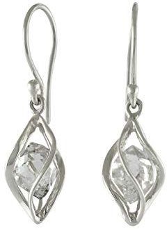 Starborn Ohrringe aus Sterlingsilber mit natürlichem Herkimer-Diamantquarz