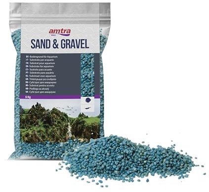 Amtra Türkis keramisierter Quarz – feiner Quarz-Aquariensand, für Süß- oder Salzwasser, 2-3 mm Körnung, Menge 5 kg