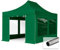 TOOLPORT Faltzelt Faltpavillon Pavillon 3x4,5m - mit 4 Seitenteilen (Panoramafenster) Premium Dach Partyzelt dunkelgrün