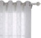 Deconovo Ösenvorhang Transparent Gardinen Wohnzimmer Vorhang Stickerei 245x140 cm Weiß Linie 2er Set