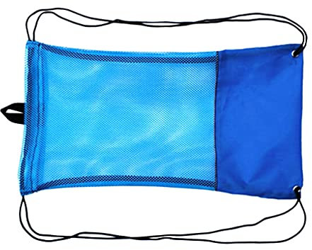 Sharplace Netzbeutel Erwachsene Schnorcheltasche Flossentasche - Mesh Bag, Kordelzug Tasche, Blau, M