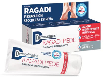Dermovitamina Ragadi Crema Piedi - Balsamo rigenerante - Contro ragadi, fissurazioni e secchezza estrema- Per piedi secchi screpola - Effetto barriera - 75 ml