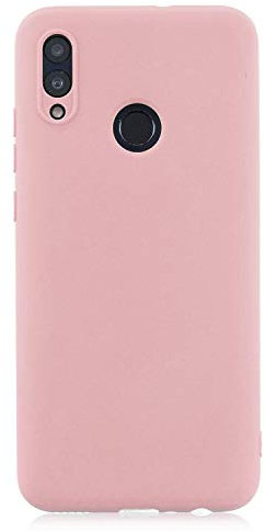 cuzz Cover per Huawei P Smart 2019+(1 Pezzi Proteggi Schermo in Vetro Temperato) Tinta unita Premium Flessibile Silicone TPU Custodia Sottile Ultra-Luce Antiscivolo Anti-Shock Caso (Rosa Chiara)