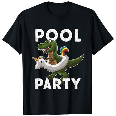 POOL PARTY Dinosaurier im Einhorn Schwimmreifen: Sommer T-Shirt