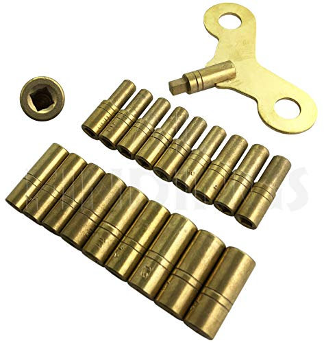 18-teiliges Uhren-Aufziehschlüssel-Set aus Messing, 1,75 mm – 6,0 mm / 000–15, Heizkörper-Schlüssel