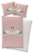 TexIdea süße Wende Bettwäsche-Set Schwan 135 x 200 cm 80 x 80 cm 100% Baumwolle Biber Flanell Rosa Mädchen-Bettwäsche mit Krone und Stern-e