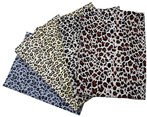 5st Stoff Mit Leoparden Muster Leoparden-tröster Handdekor Bastelstoffbündel Stoff Für Patchwork Stoffquadrate Nähen Diy Sammelalbum Diy & Handwerk Quilten Drucken Baumwolle Bilden