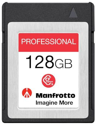 Manfrotto 128GB Professional Memory Card, PCIe 3.0, CFexpress Type B,for pro DSLRs and Advanced CSC Cameras
