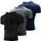 Niksa 3 Pack Compression Tops for Men Short Sleeve Mens Running Top Mesh Design Quick Dry Base Layer Top for Gym Sports Fitness Workout Cycling,Training, Black/Gray/Navy,XXL